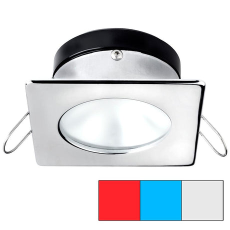 I2Systems - Apeiron Spring Mount Tri-Light - Square/Round - Polished Chrome - Red, Cool White & Blue - A1120Z-12HAE