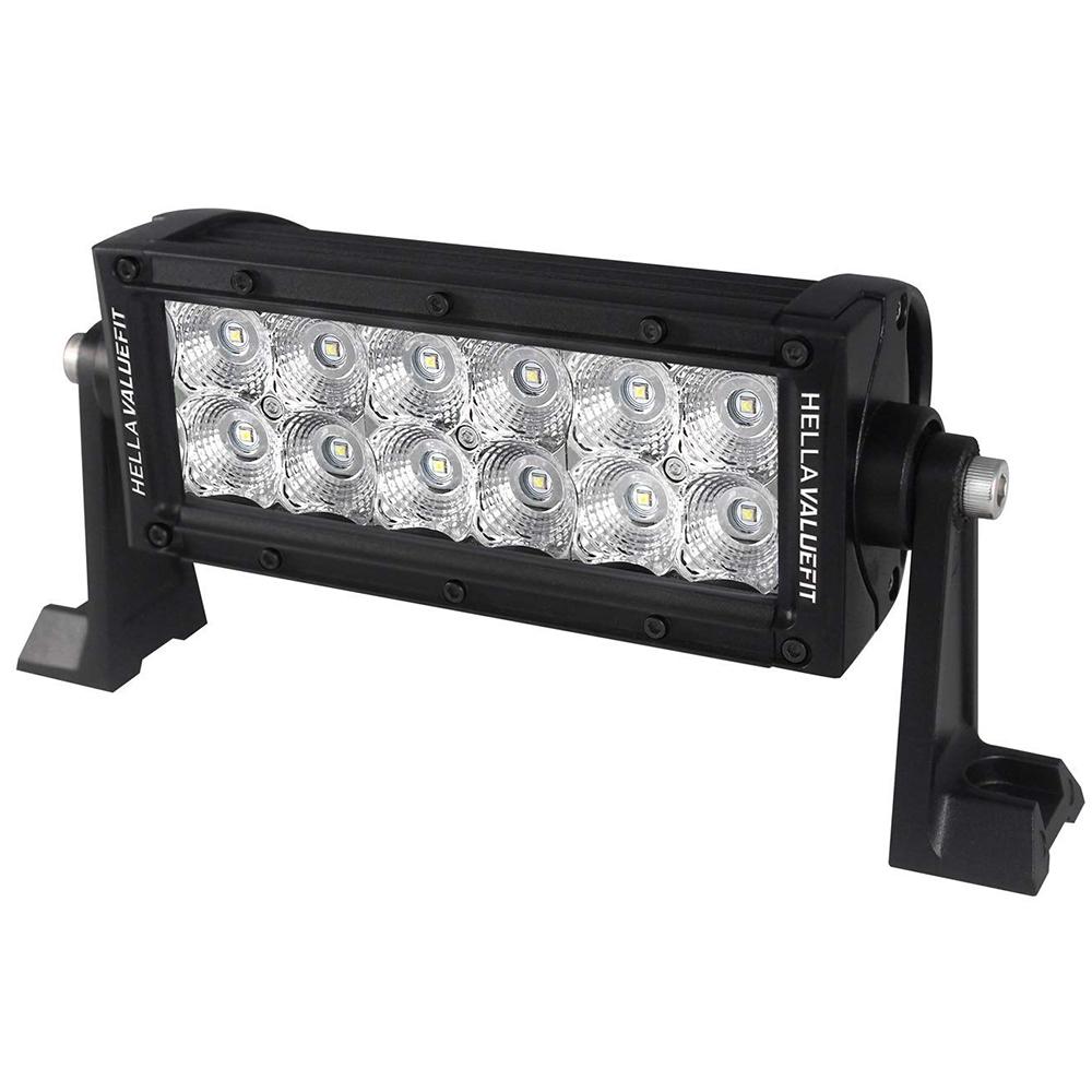 Hella Marine - Value Fit Sport Series 12 LED Flood Light Bar - 8" - Black - 357208001