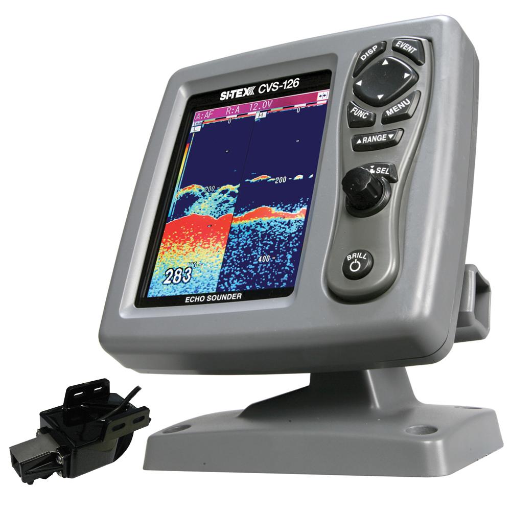 SI-TEX CVS-126 Dual Frequency Color Echo Sounder w/Transom Mount Triducer 250/50/200ST-CX - CVS-126TM