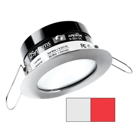 I2Systems - Apeiron Pro Spring Mount Light 3W - Polished Chrome Finish - Cool White & Red - A503-11AAG-H