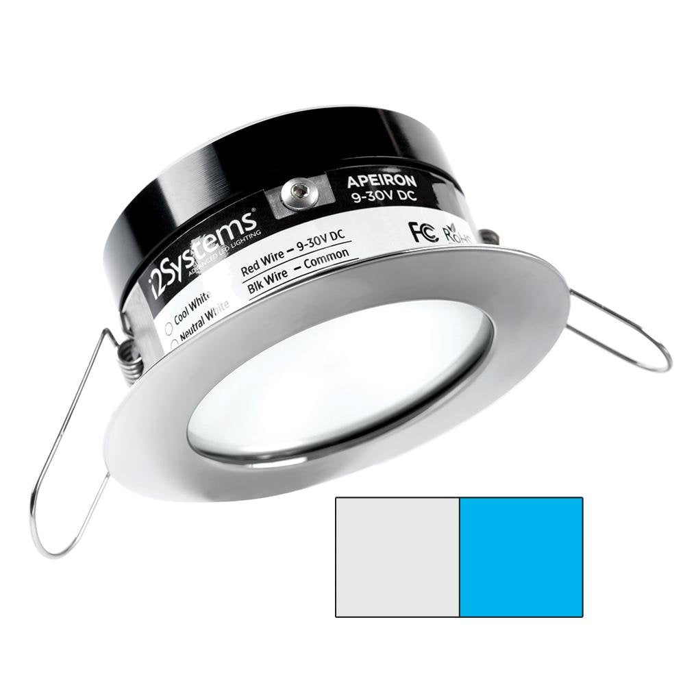 I2Systems - Apeiron Pro Spring Mount Light 3W - Cool White & Blue - Polished Chrome Finish - A503-11AAG-E