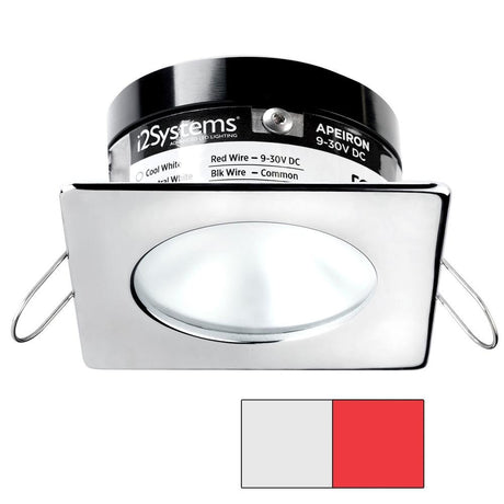 I2Systems - Apeiron Pro Spring Mount Light 3W - Square/Round - Polished Chrome Finish - Cool White & Red - A503-12AAG-H