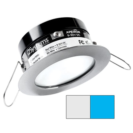 I2Systems - Apeiron PRO Spring Mount Light 3W - Round - Brushed Nickel Finish - Cool White & Blue - A503-41AAG-E