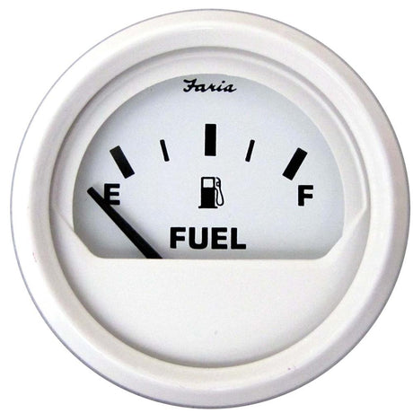 Faria Dress White 2" Fuel Level Gauge (Metric) - 13117