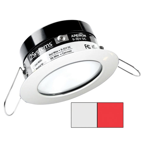 I2Systems - Apeiron PRO Spring Mount Light 3W - Round - White Finish - Cool White & Red - A503-31AAG-H