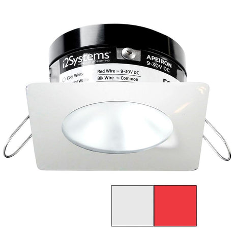 I2Systems - Apeiron PRO Spring Mount Light 3W - Square/Round - White Finish - Cool White & Red - A503-32AAG-H