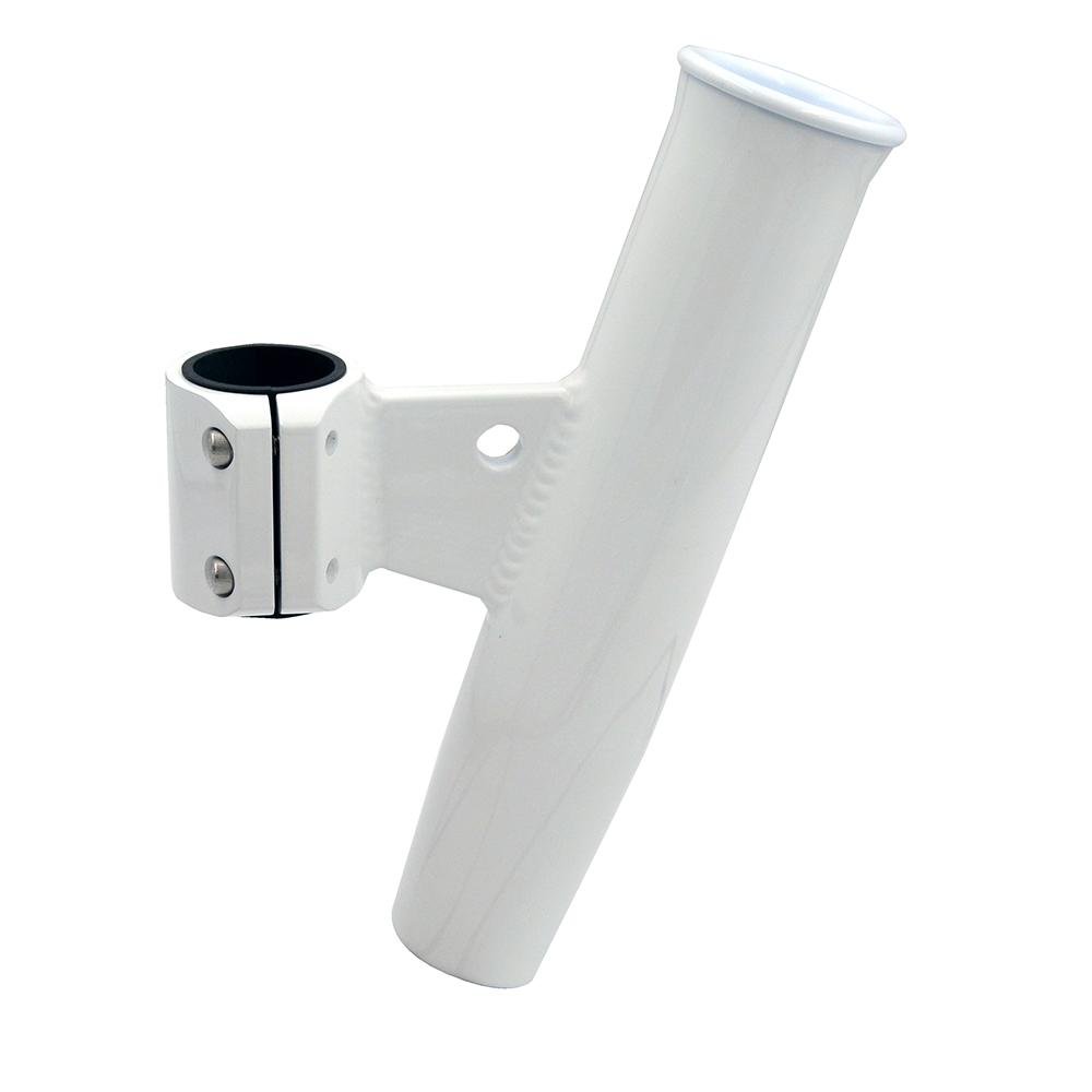 C.E. Smith Aluminum Vertical Clamp-On Rod Holder 1-2/3" OD White Powdercoat w/Sleeve - 53726