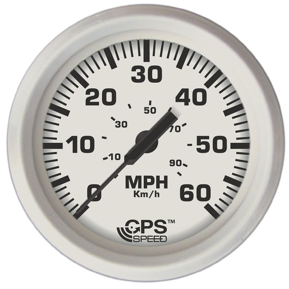 Faria - Dress White 4" Gauge - 60 MPH GPS Speedometer With LCD, Compass - 33147