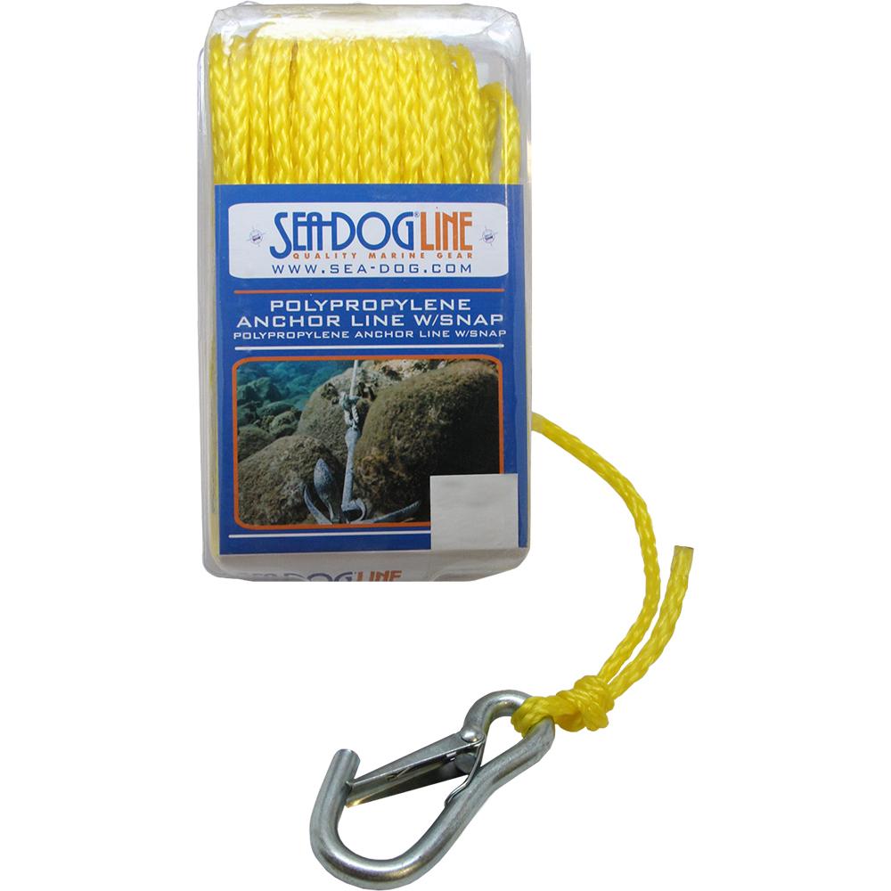 Sea-Dog Line - Hollow Braid Poly-Pro Anchor Line With Steel Snap - 304206050YW1