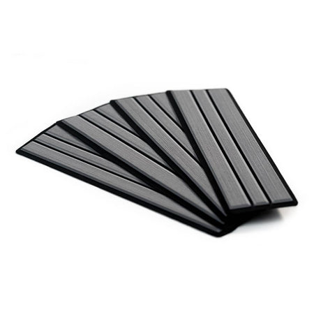 SeaDek Brushed 6mm 4-Piece Step Kit - 3.75" x 12.75" - Storm Gray/Black Faux Teak - 23902-80066