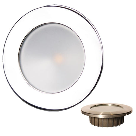 Lunasea Gen3 Warm White, RGBW Full Color 3.5" IP65 Recessed Light w/Polished Stainless Steel Bezel - 12VDC - LLB-46RG-3A-SS