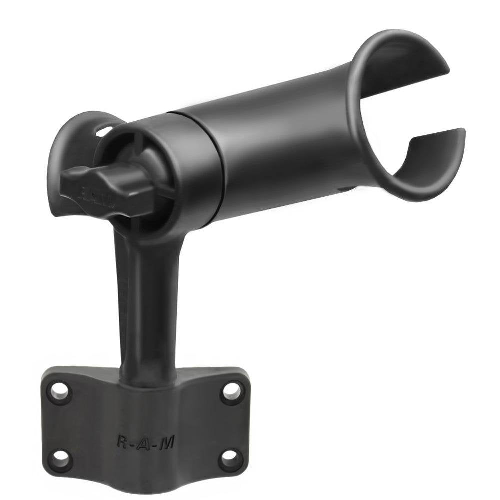 RAM Mount - RAM Tube Jr. Fishing Rod Holder with Short 4" Length Post Spline & Bulkhead Mounting Base - RAP-390-SBU