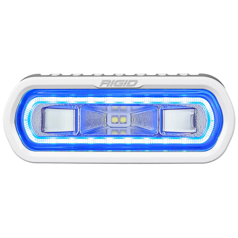 RIGID Industries SR-L Series Marine Spreader Light - White Surface Mount - White Light w/Blue Halo - 51101