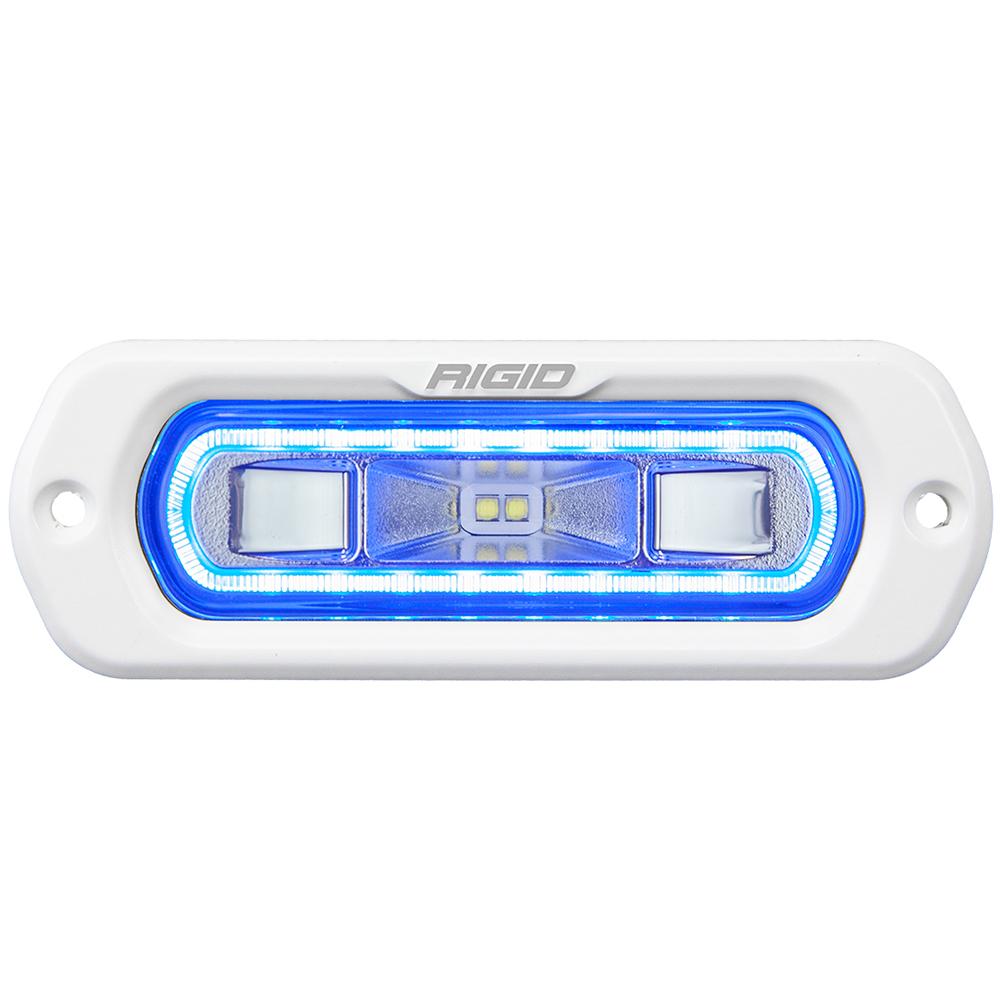 RIGID Industries SR-L Series Marine Spreader Light - White Flush Mount - White Light w/Blue Halo - 51201