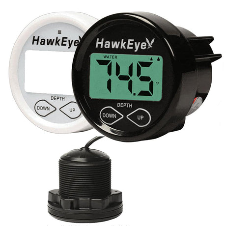 Hawkeye Depth Trax 2BX Dash Digital Depth & Temp Gauge - Thru-Hull - DT2BX-TH