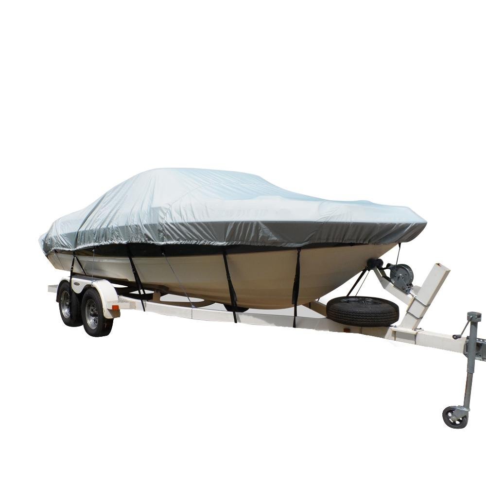 Carver Flex-Fit PRO Polyester Size 2 Boat Cover - Fits 14'-16' V-Hull Runabout or Tri-Hull Boats I/O or O/B - Grey - 79002