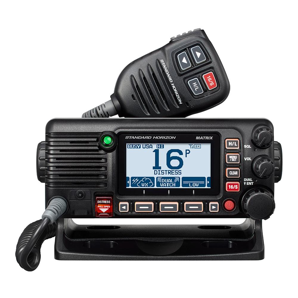 Standard Horizon GX2400B Matrix Black VHF w/AIS, Integrated GPS, NMEA 2000 30W Hailer, & Speaker Mic - GX2400B