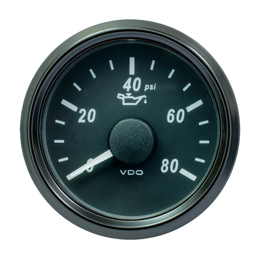 VDO SingleViu 52mm (2-1/16") Oil Pressure Gauge - 80 PSI - 0-180 Ohm - A2C3833190030