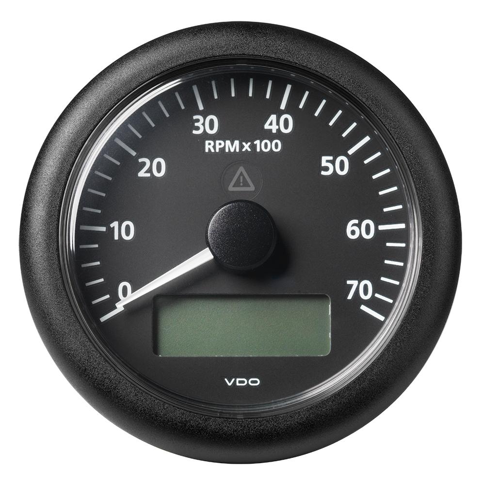 VDO Marine 3-3/8" (85MM) ViewLine Tachometer w/Multi-Function Display - 0 to 7000 RPM - Black Dial & Bezel - A2C59512394