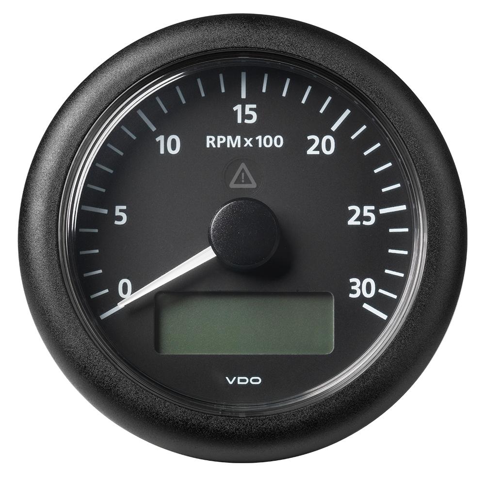 VDO Marine 3-3/8" (85MM) ViewLine Tachometer w/Multi-Function Display - 0 to 3000 RPM - Black Dial & Bezel - A2C59512390