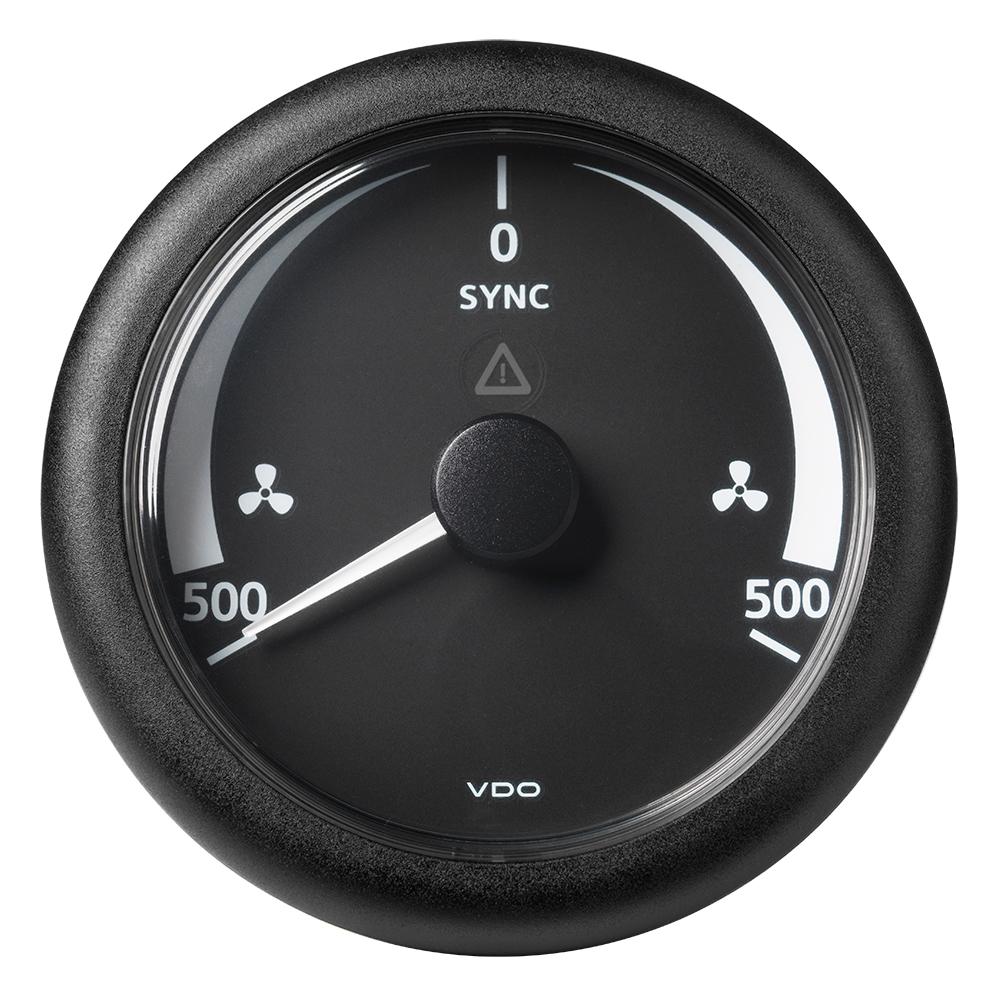 VDO Marine 3-3/8" (85MM) ViewLine Synchronizer -500/+500 RPM - 8 to 32V - Black Dial & Bezel - A2C59512402