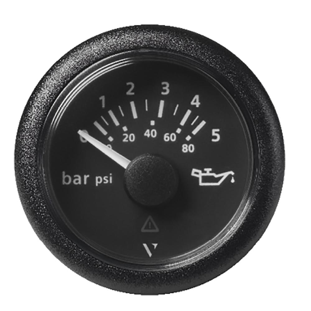 Veratron 52 MM (2-1/16") ViewLine Oil Pressure Gauge 5 Bar/80 PSI - Black Dial & Round Bezel - A2C59514123