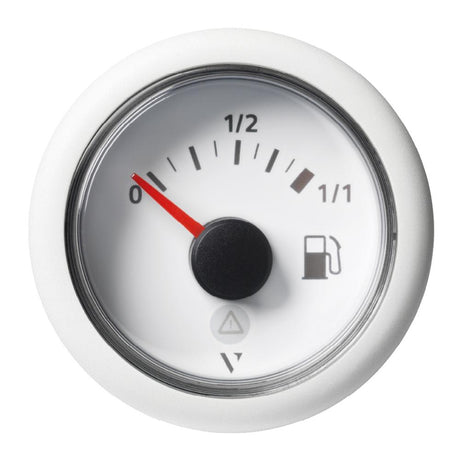 Veratron 52mm (2-1/16") ViewLine Fuel Tank Level Gauge - 0 to 1/1 - White Dial & Round Bezel - A2C59514182