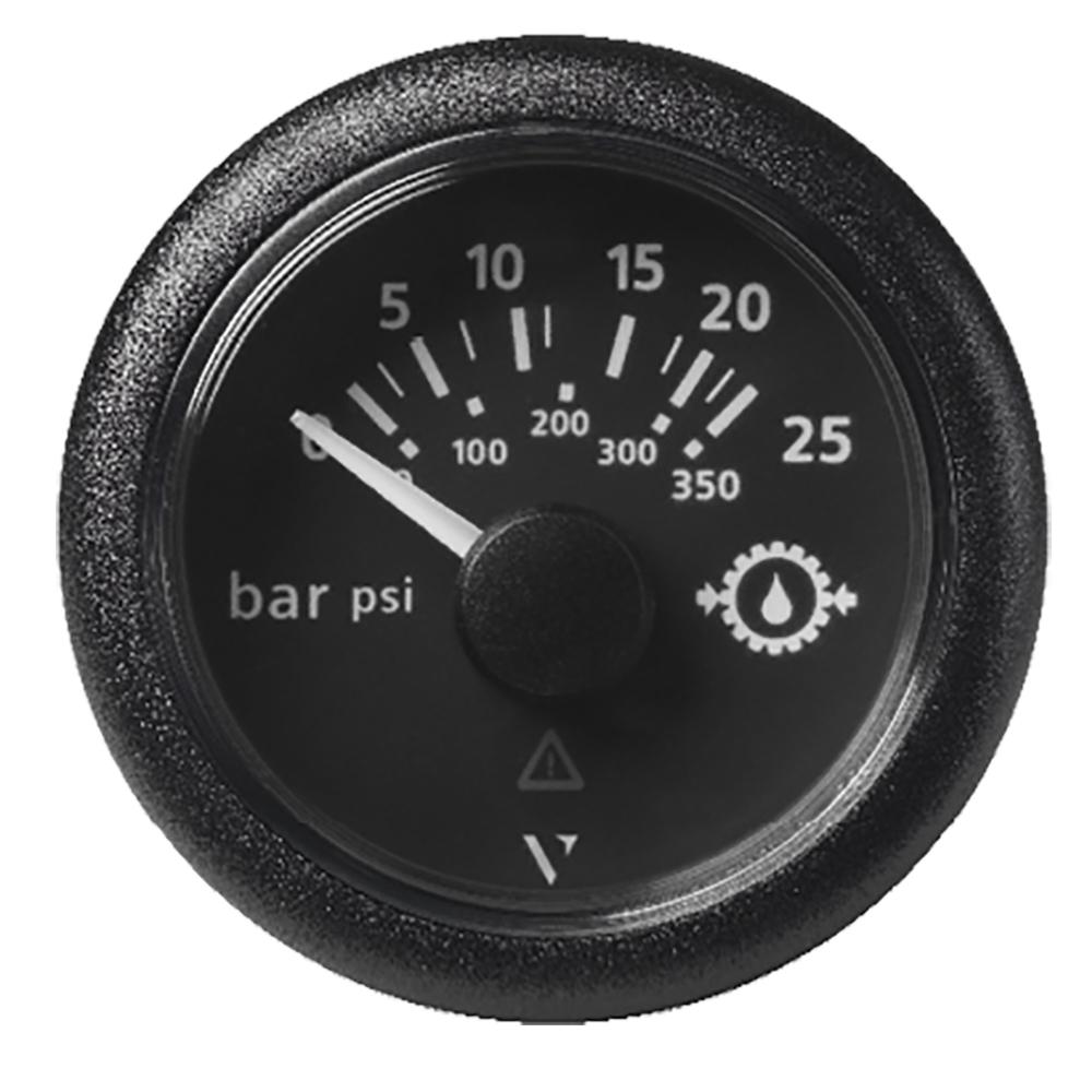 Veratron 52MM (2-1/16") ViewLine Transmission Oil Pressure 25 Bar/350 PSI - Black Dial & Round Bezel - A2C59514136