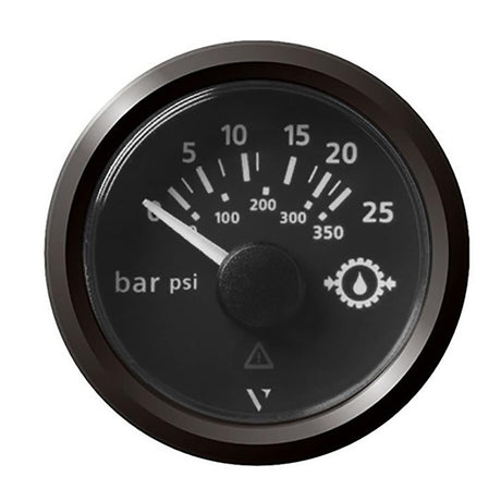 Veratron 52MM (2-1/16") ViewLine Transmission Oil Pressure 25 Bar/350 PSI - Black Dial & Triangular Bezel - A2C59514139