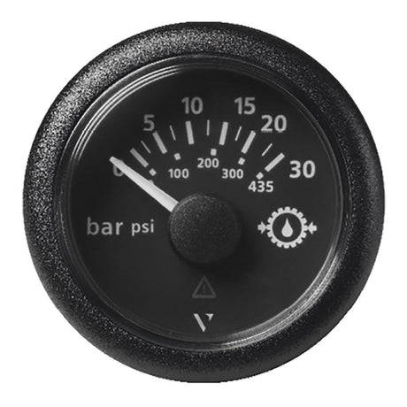 Veratron 52MM (2-1/16") ViewLine Transmission Oil Pressure 30 Bar/435 PSI - Black Dial & Round Bezel - A2C59514141