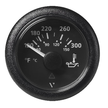 Veratron 52MM (2-1/16") ViewLine Oil Temperature Gauge 120-300F - Black Dial & Bezel - A2C59514165