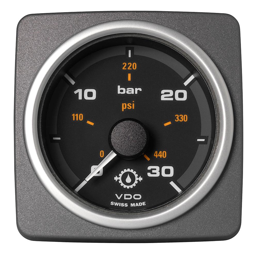 Veratron 52 MM (2-1/16") AcquaLink Transmission Oil Pressure 30 Bar/440 PSI - Black Dial & Bezel - A2C59501937