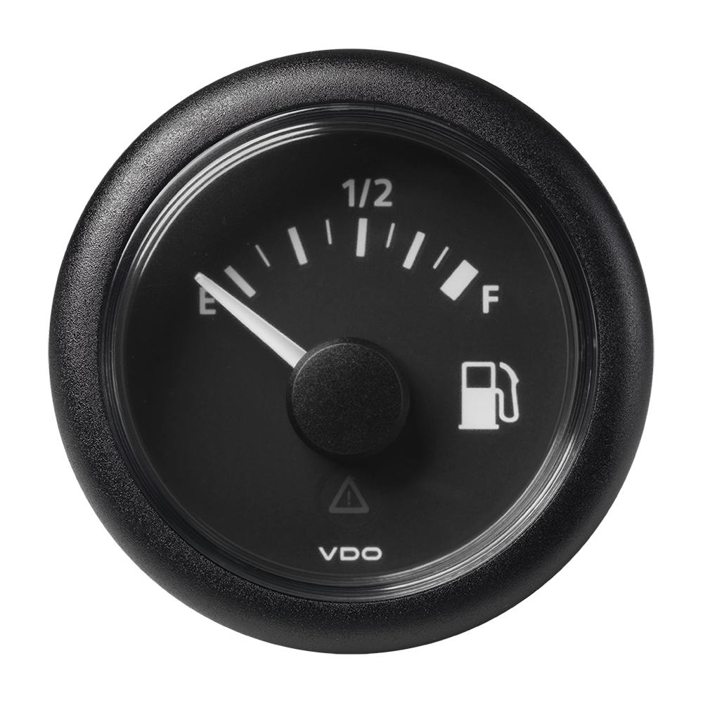 Veratron 52MM (2-1/16") ViewLine Fuel Level Gauge Empty-Full - 90-4 OHM - Black Dial & Round Bezel - A2C59514088