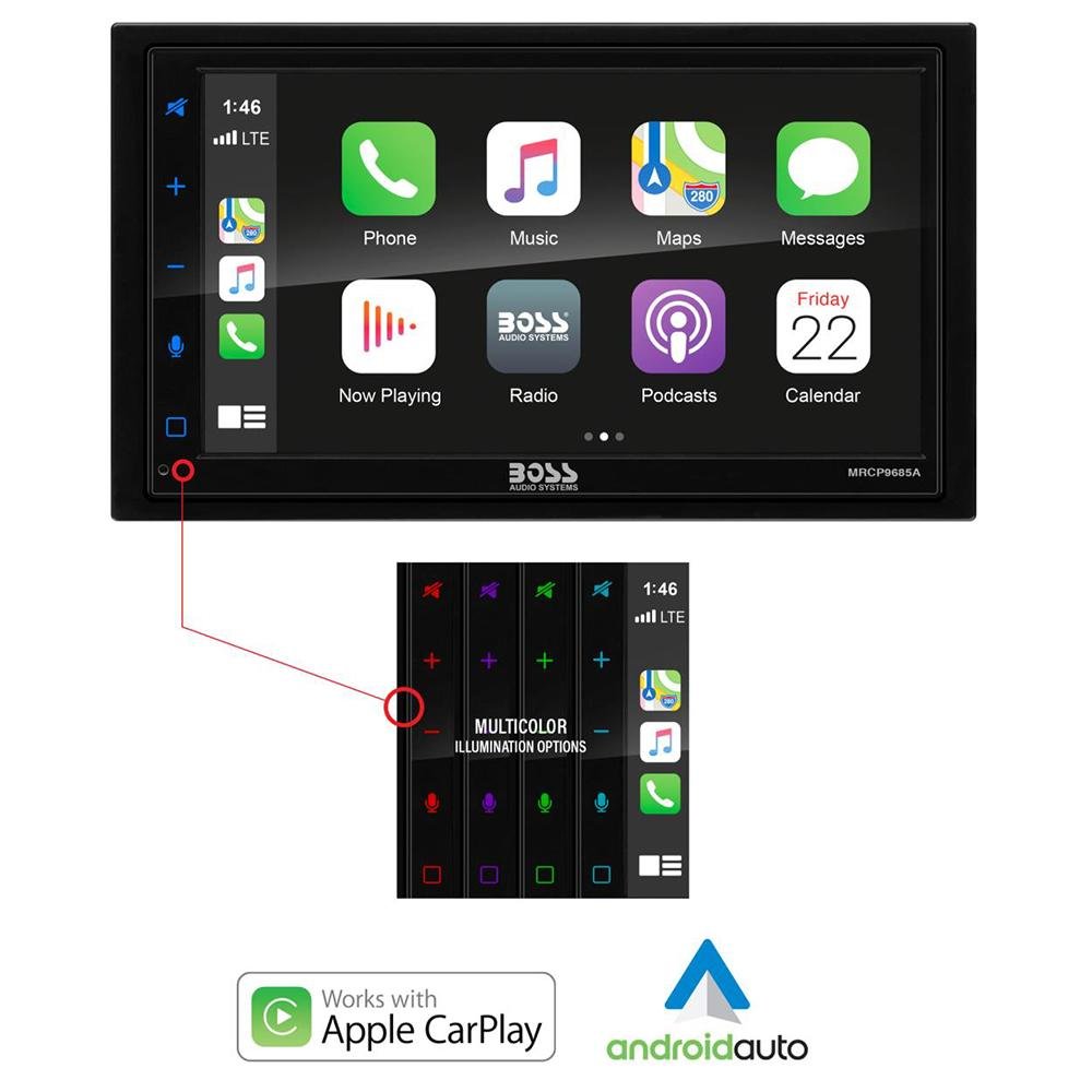 Boss Audio - MRCP9685A Stereo with AM/FM/BT & Apple CarPlay - MRCP9685A