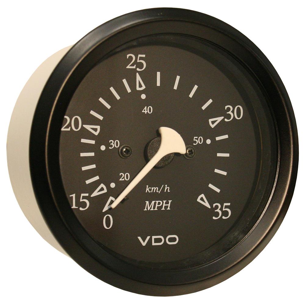 VDO Cockpit Marine 85mm (3-3/8") 35 MPH Pitot Speedometer - Black Dial/Bezel - 260-11796