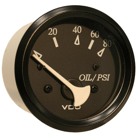 VDO Cockpit Marine Oil Pressure Gauge - 80 PSI - Black Dial/Bezel - 350-11800