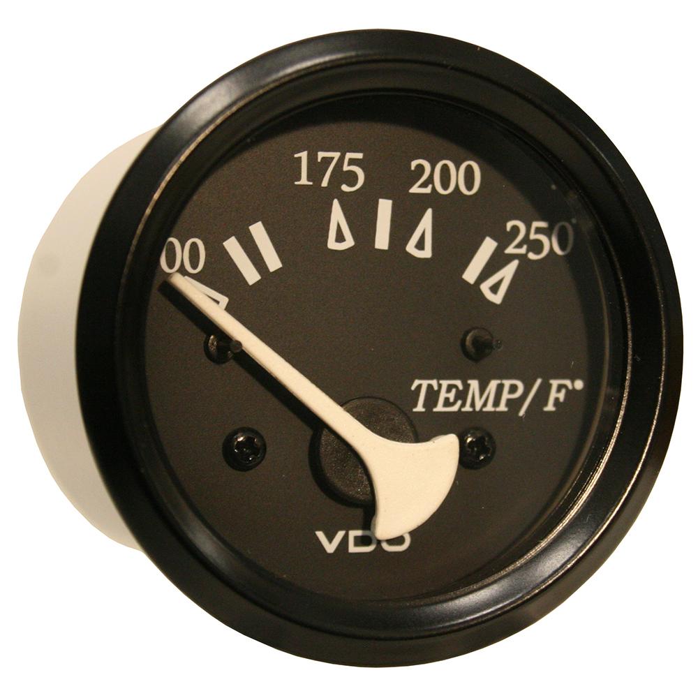 VDO Cockpit Marine 52mm (2-1/16") 250 F Water Temperature Gauge - Black Dial/Bezel - 310-11801