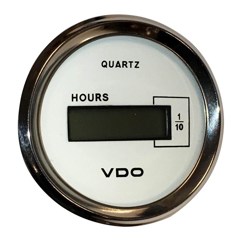 VDO Cockpit Marine 52mm (2-1/16") LCD Hourmeter - White Dial/Chrome Bezel - 331-548