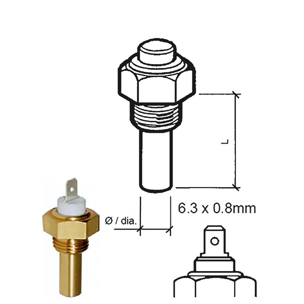 Veratron Coolant Temperature Sensor - 40C to 120C - M14 x 1.5 Thread - 323-801-001-006N