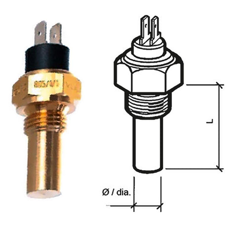 Veratron Coolant Temperature Sensor - 40 to 120C - 3/8 - 18 DRYSEAL NPTF - 323-805-001-005N