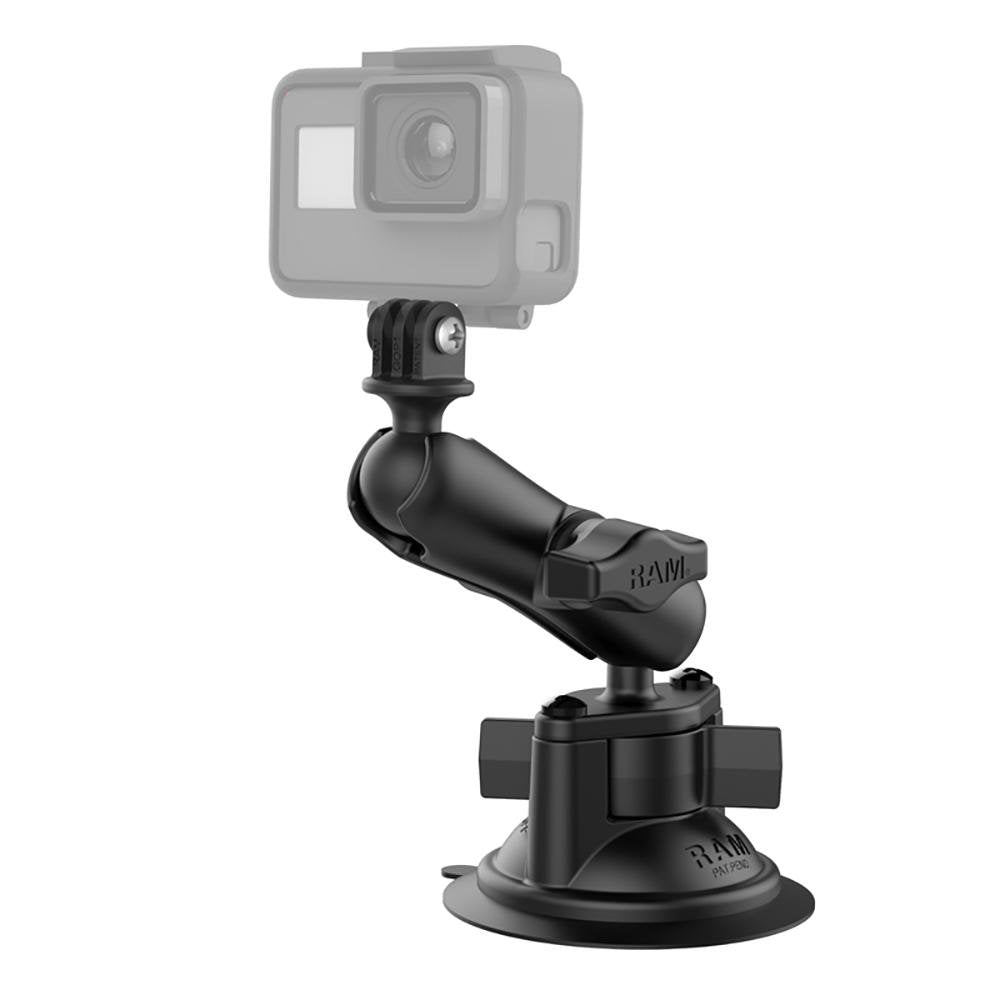 RAM Mount - RAM Twist-Lock Suction Cup Mount with Universal Action Camera Adapter - RAM-B-166-GOP1U