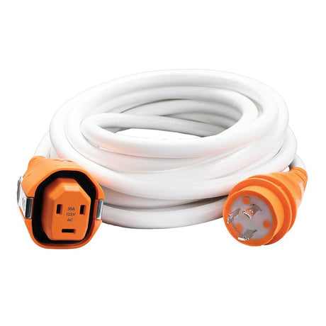 SmartPlug 30AMP/125V Cordset Female, SmartPlug Boatside & 30AMP Twist Type Dockside - White - 25&#39; - C30253W