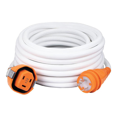 SmartPlug 30AMP/125V Cordset Female, SmartPlug Boatside & 30AMP Twist Type Dockside - White - 50&#39; - C30503W