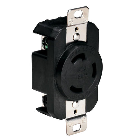 Marinco 305CRRB 125V 30Amp Locking Receptacle - Black - 305CRRB