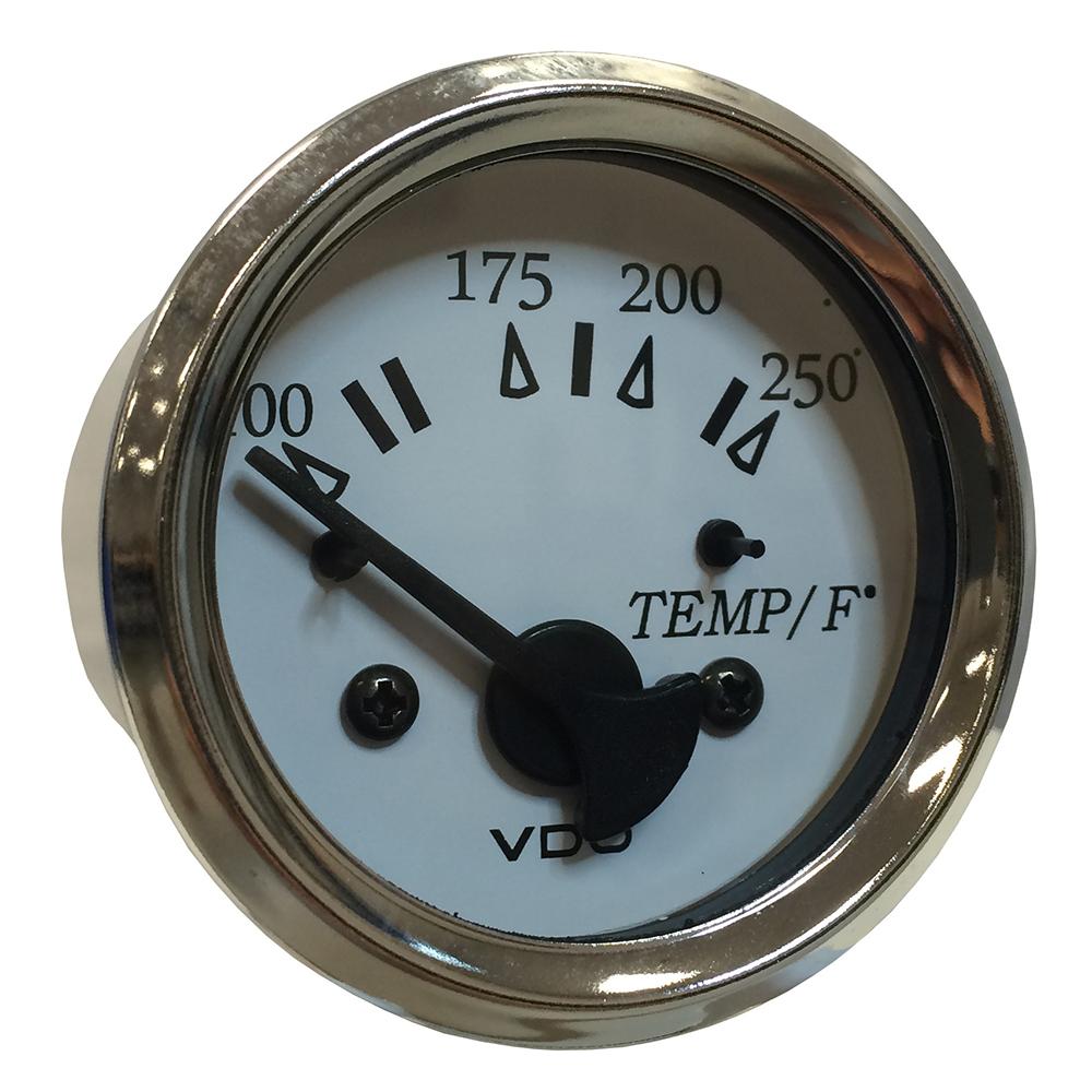 VDO Cockpit Marine 52MM (2-1/16") Water Temp. Gauge - 0-250F - White Dial/Chrome Bezel - 310-15277