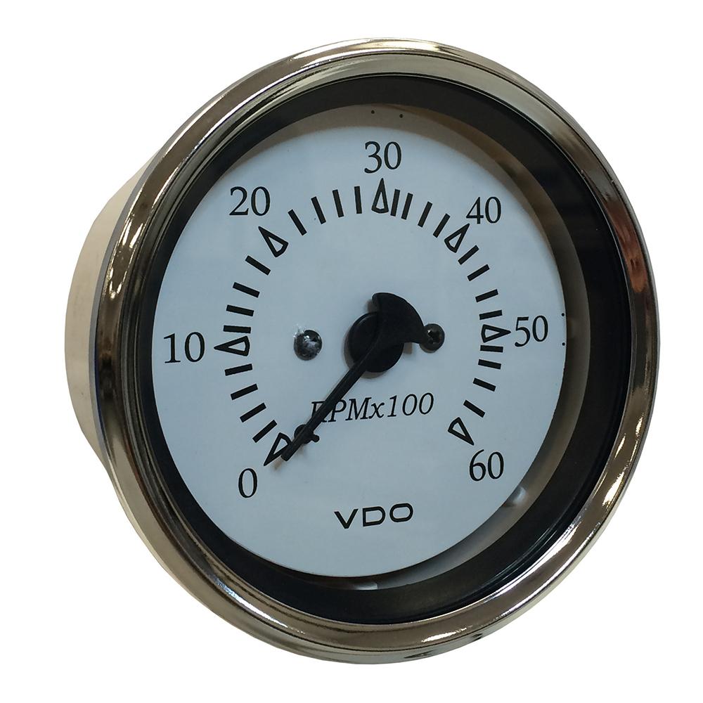 VDO Cockpit Marine 85MM (3-3/8") Sterndrive Tachometer - White Dial/Chrome Bezel - 333-15274