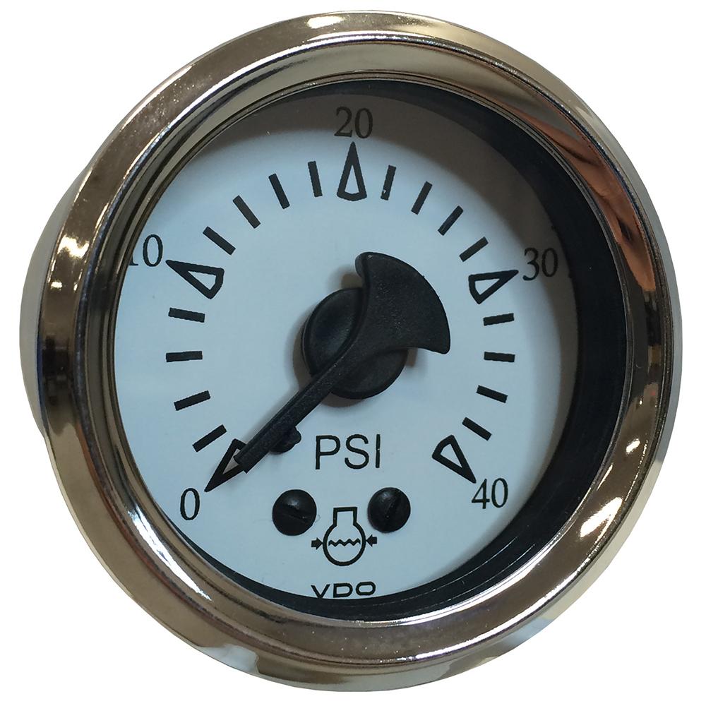 VDO Cockpit Marine 52MM (2-1/16") Mechanical Water Pressure Gauge - White Dial/Chrome Bezel - 150-15283