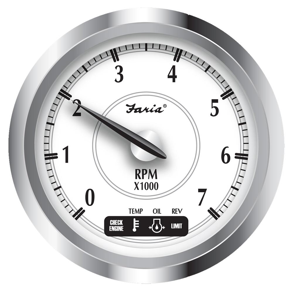 Faria Newport SS 4" Tachometer w/System Check Indicator f/Suzuki Gas Outboard - 0 to 7000 RPM - 45001