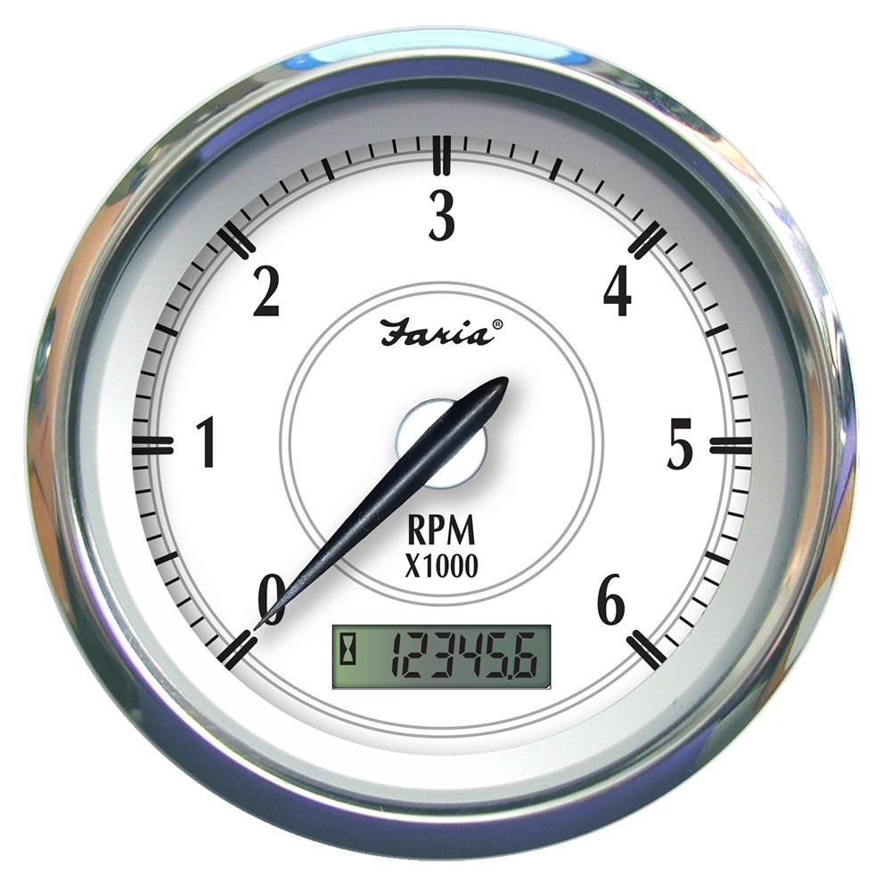 Faria Newport SS 4" Tachometer w/Hourmeter f/Gas Inboard - 6000 RPM - 45004