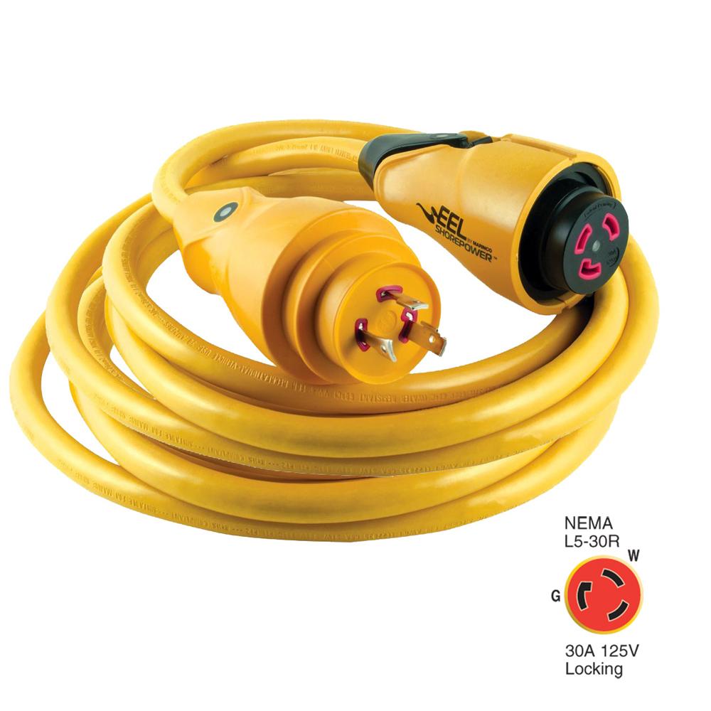 Marinco CS30-25 EEL 30A 125V Shore Power Cordset - 25' - Yellow - CS30-25